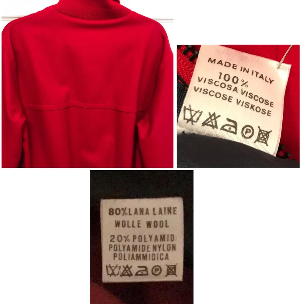 Paul & Shark Red Wool Yachting Bomber Jacket
